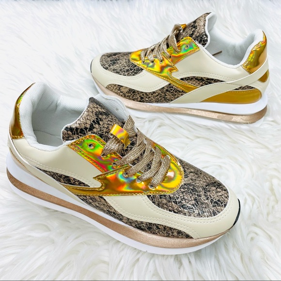 Beige snake chunky sneaker - Picture 9 of 11